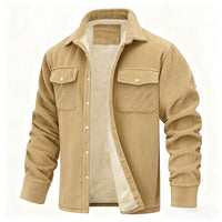 Dalton | Ribbed Fleece-Lined Jacket in Navy Blue
