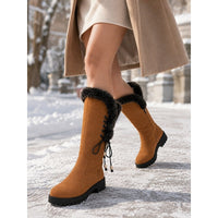 Meredith | Women's Knee High Winter Boots with Fur Trim and Warm Lining