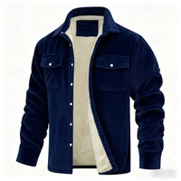 Dalton | Ribbed Fleece-Lined Jacket in Brown