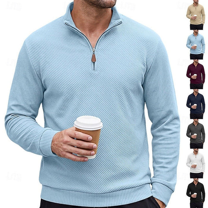 Grady | Men's Quarter Zip Pullover with Textured Knit and Classic Cut