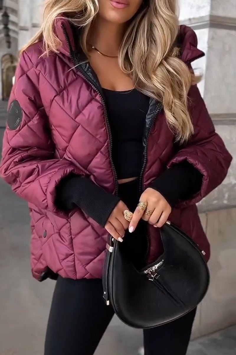 Delaney | Women's Puffer Jacket with Diamond Quilting and Hood