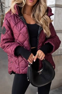 Delaney | Women's Puffer Jacket with Diamond Quilting and Hood