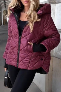 Delaney | Women's Puffer Jacket with Diamond Quilting and Hood