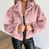 Annora | Women's Cropped Coat with Fluffy Texture and Soft Warmth