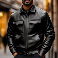 Basil | Men's Biker Jacket with Clean Classic Cut and Warm Feel