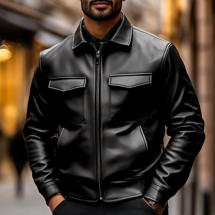 Basil | Men's Biker Jacket with Clean Classic Cut and Warm Feel