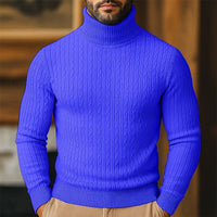 Hollis | Cable-Knit Roll Neck Jumper in Grey