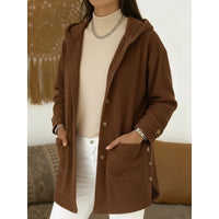 Sylvia | Hooded Longline Coat in Coffee