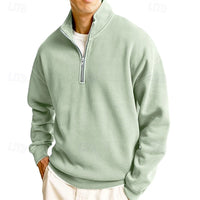 Sutton | Men's Quarter Zip Sweatshirt with Stand Collar and Roomy Fit