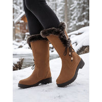 Meredith | Women's Knee High Winter Boots with Fur Trim and Warm Lining