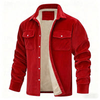 Dalton | Ribbed Fleece-Lined Jacket in Brown