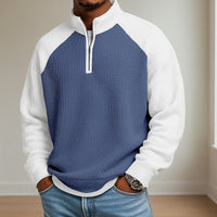 Nathaniel | Men's Quarter Zip Pullover with Gentle Texture and Warm Knit