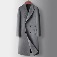 Montgomery | Double-Breasted Longline Overcoat in Khaki