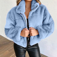 Annora | Women's Cropped Coat with Fluffy Texture and Soft Warmth