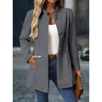 Ingrid | Women's Coat with Stand Collar and Button Front