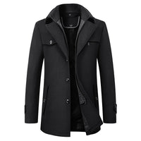 Edwin | Men's Tailored Winter Coat with Layered Collar and Smart Finish