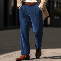 Gareth | Tailored Straight-Leg Trousers in Blue